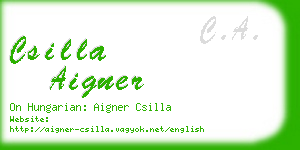 csilla aigner business card